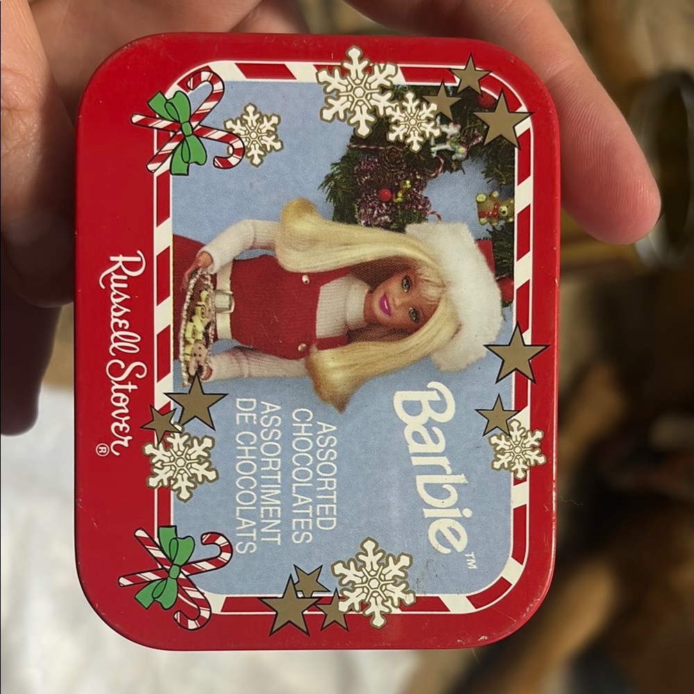 Russell Stover Barbie Chocolate Tin - Red